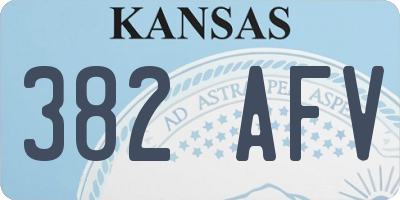 KS license plate 382AFV