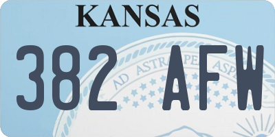 KS license plate 382AFW