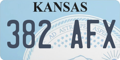KS license plate 382AFX