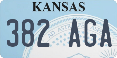 KS license plate 382AGA