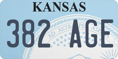 KS license plate 382AGE