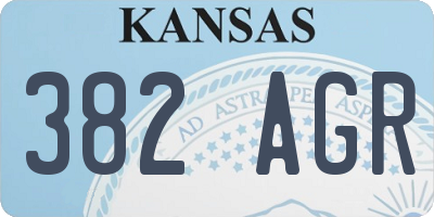 KS license plate 382AGR