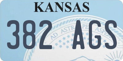 KS license plate 382AGS