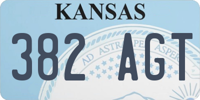 KS license plate 382AGT