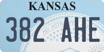 KS license plate 382AHE