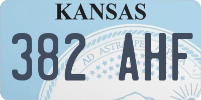 KS license plate 382AHF