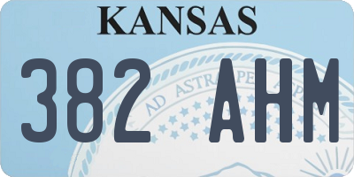 KS license plate 382AHM