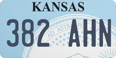 KS license plate 382AHN