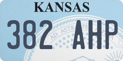 KS license plate 382AHP