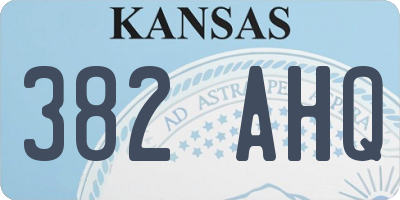 KS license plate 382AHQ