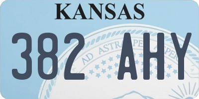 KS license plate 382AHY