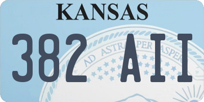 KS license plate 382AII