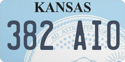 KS license plate 382AIO