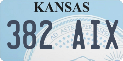 KS license plate 382AIX