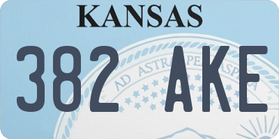 KS license plate 382AKE