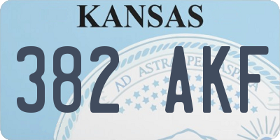 KS license plate 382AKF