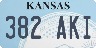 KS license plate 382AKI