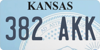 KS license plate 382AKK