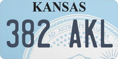 KS license plate 382AKL