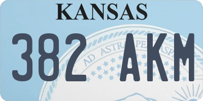 KS license plate 382AKM