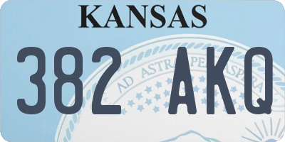 KS license plate 382AKQ
