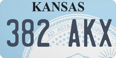 KS license plate 382AKX