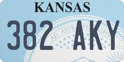 KS license plate 382AKY