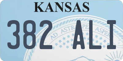 KS license plate 382ALI