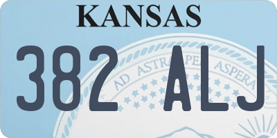 KS license plate 382ALJ