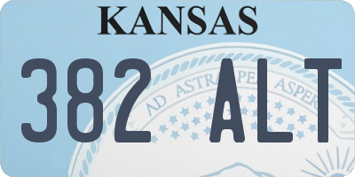KS license plate 382ALT