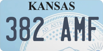 KS license plate 382AMF