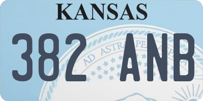 KS license plate 382ANB