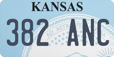 KS license plate 382ANC