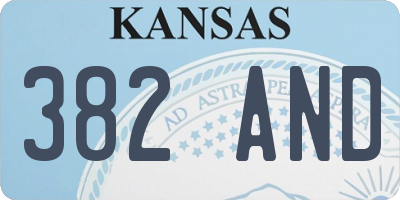 KS license plate 382AND