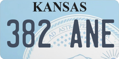 KS license plate 382ANE