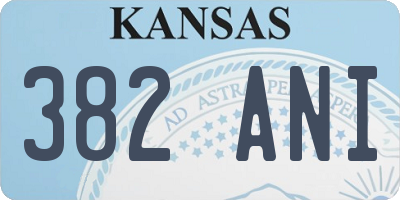 KS license plate 382ANI
