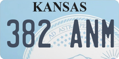 KS license plate 382ANM