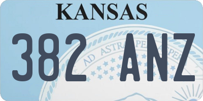 KS license plate 382ANZ