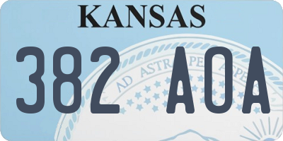 KS license plate 382AOA