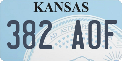 KS license plate 382AOF