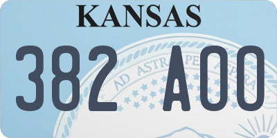 KS license plate 382AOO
