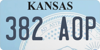 KS license plate 382AOP