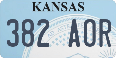 KS license plate 382AOR