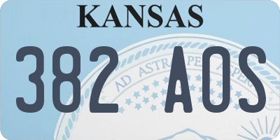 KS license plate 382AOS