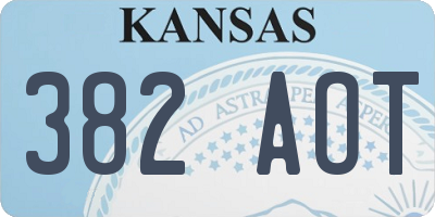 KS license plate 382AOT