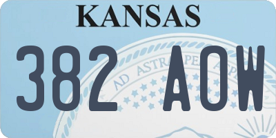 KS license plate 382AOW