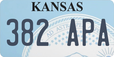 KS license plate 382APA