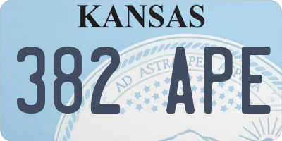 KS license plate 382APE