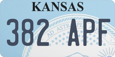 KS license plate 382APF