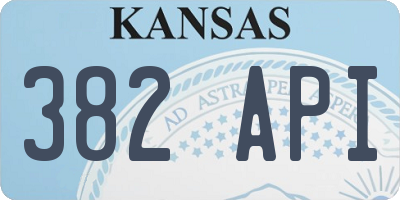 KS license plate 382API